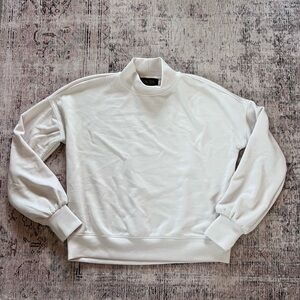 Truth White Mock Neck Modal Sweatshirt womens xs